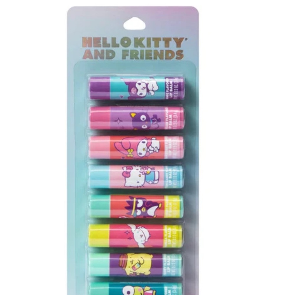 Hello Kitty Lip Balm Set - Pink, Purple, Yellow, Blue